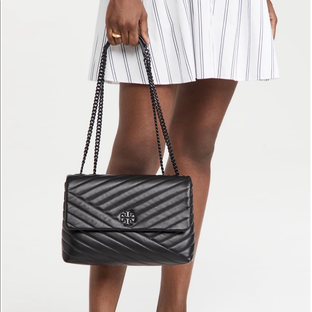 Tory Burch Kira Chevron Powder Coated Convertible Shoulder Bag